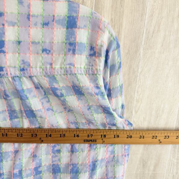 Pilcro And The Letterpress Anthropologie Shirt Womens S Button Up Plaid Splatter - Picture 13 of 13